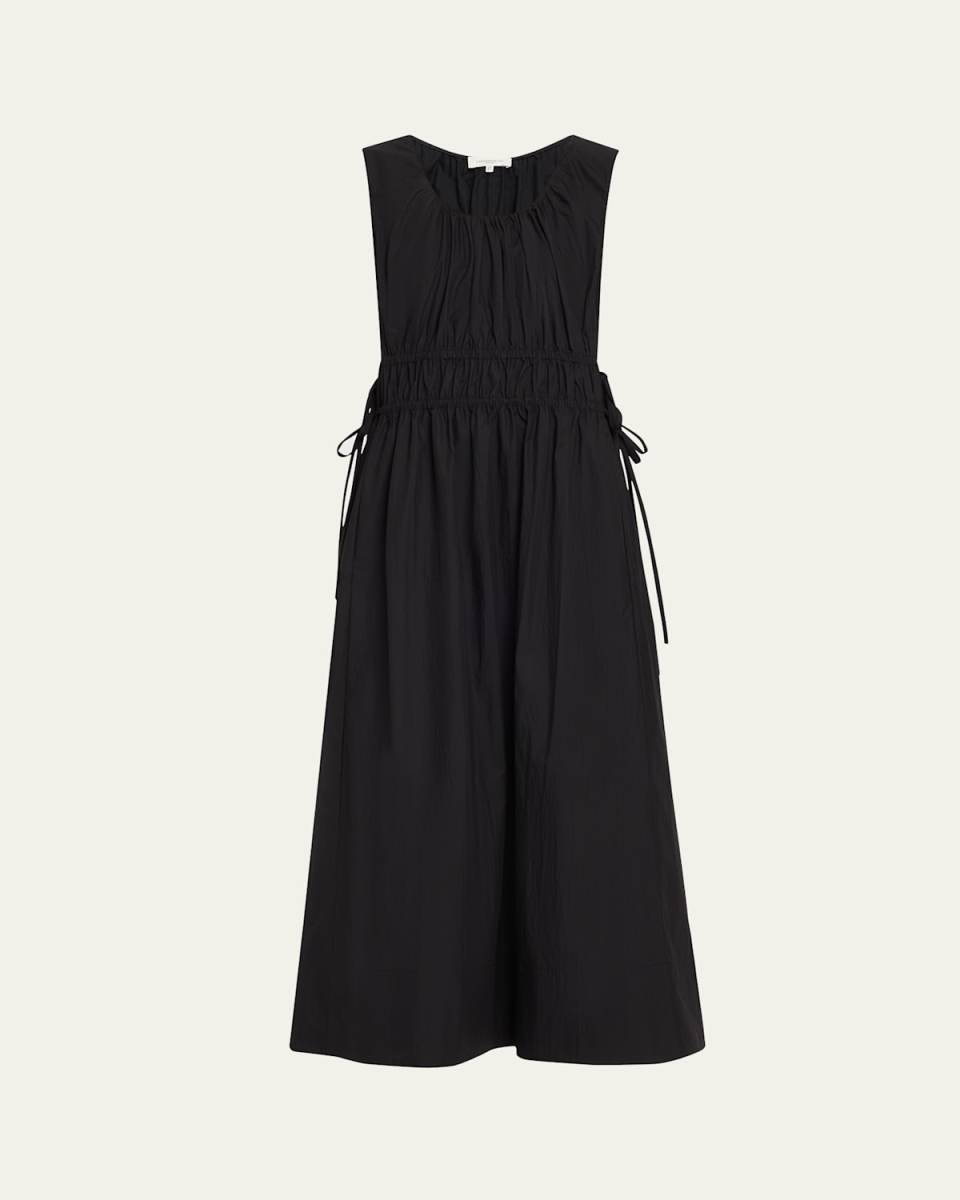 Sleeveless Gathered-Waist Midi Dress